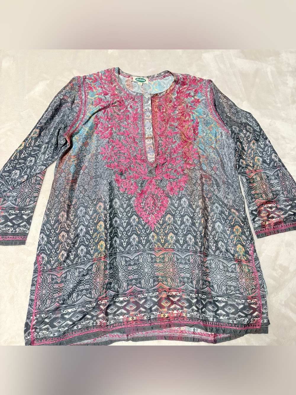 Dolma India‎ embroidered Silk Tunic